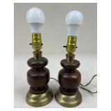 Pair Of Metal & Wood Lamps