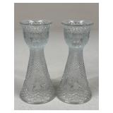 Pair Of Fostoria Crystal Candle Holders