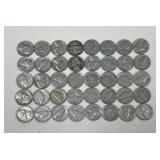 Jefferson Nickels Pre 1964/ 40 pc