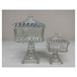 Jeanette Glass Pedestal Candy Dishes / 2 pc