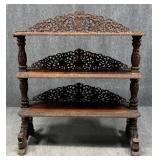 Antique Carved Wood Etagere