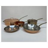 Copper Pots & Pans / 5 pc