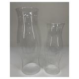 Large Glass Hurricane Lamp Shades / 2 pc