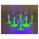 Vaseline Stemware / 6 pc