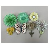 Floral Brooches/ 7 pc