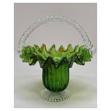 Art Glass Crimped Edge Basket