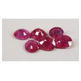 6 pc Ruby Gemstones 2.90 ctw