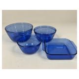 Cobalt Blue Pyrex & Anchor Bakingware