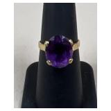 Sz 6 18k Gold Ring w/ Amethyst