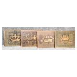 "Crowns" Metal Wall Decor 4/pc