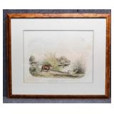 W.C.Harris Hand colored Etching