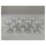 Fostoria Etched Champagne Glasses / 8 pc