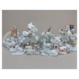 Porcelain Unicorn Figures & Music Boxes / 18 pc