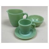 Jadeite Cup & Saucer, Bowl, & Pitcher