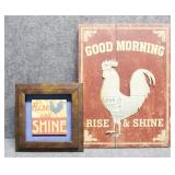 "Rise and Shine" Rooster Decor 2/pc