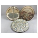 Stoneware Wall Decor Trays / 3 pc