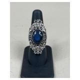 Sz 7 Sterling Silver Ring w/ Stone
