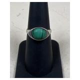Sz 6.5 Sterling Silver Ring w/ Stone
