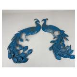 Pair Of Metal Peacocks
