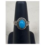 Sz 4.5 Sterling Silver Ring w/ Stone