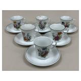 Ironstone "Pontesa" Tea Cups & Saucers / 6 sets