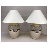 Pair Of Large Plaster Lamps