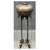 Ceramic Vase w / Metal Stand