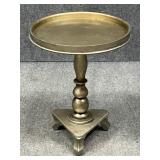 Silver Tone Painted Wood Side Table