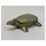Brass-Tone Turtle Trinket Box