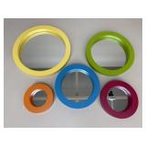 Multi-Color Round Mirror Decor Set|5 pc