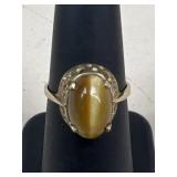 Sz 6 10k Gold Ring w/ Tigers Eye