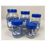 Carlton Glass Goose Canisters / 5 pc