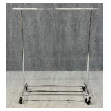 Adjustable Rolling Metal Clothing Rack