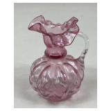 Fenton Pink Ruffle Lip Pitcher