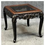 Two Tone Wood & Smoked Glass Side Table