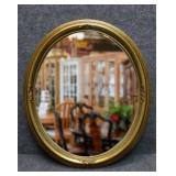 Gold Tone Oval Framed Mirror