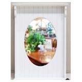 Oval Mirror in White Frame