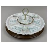 Lazy Susan Ceramic Serving Tray / 7 pc