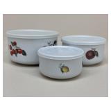 B.I.A. Cordon Bleu Ceramic Bowls w/ Lids|3 pc