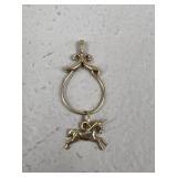 14k Gold Unicorn Charm Holder