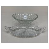 Fostoria Serving Bowl & Relish Dish