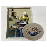 Vintage Needlepoint Art / 2 pc