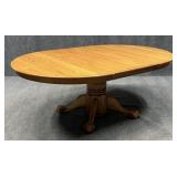 Oak Dining Table w/Leaf & Ball/Claw Feet