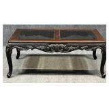 Two Tone Wood & Smoked Glass Coffee Table