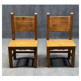 Pair of Wood Dining Chairs