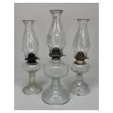Vintage Pedestal Oil Lamps|3 pc