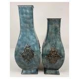 Pair Of Metal Vases