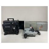 Film Projector, Slide Projector, & Storage Boxes