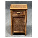 Small Bamboo & Rattan Cabinet/Side Table