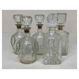 Block Crystal & Glass Decanters|5 pc
